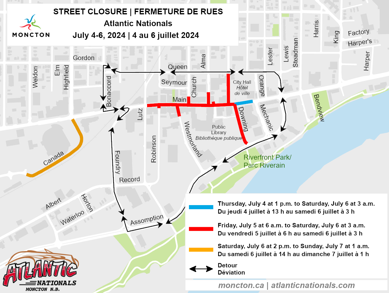 Atlantic Nationals street closures map