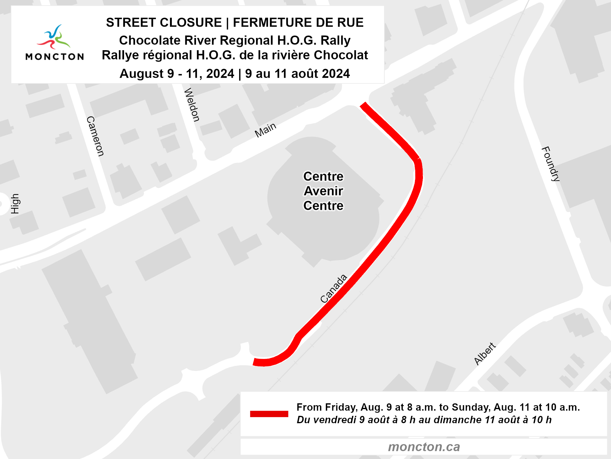 H.O.G. Rally Street closure map