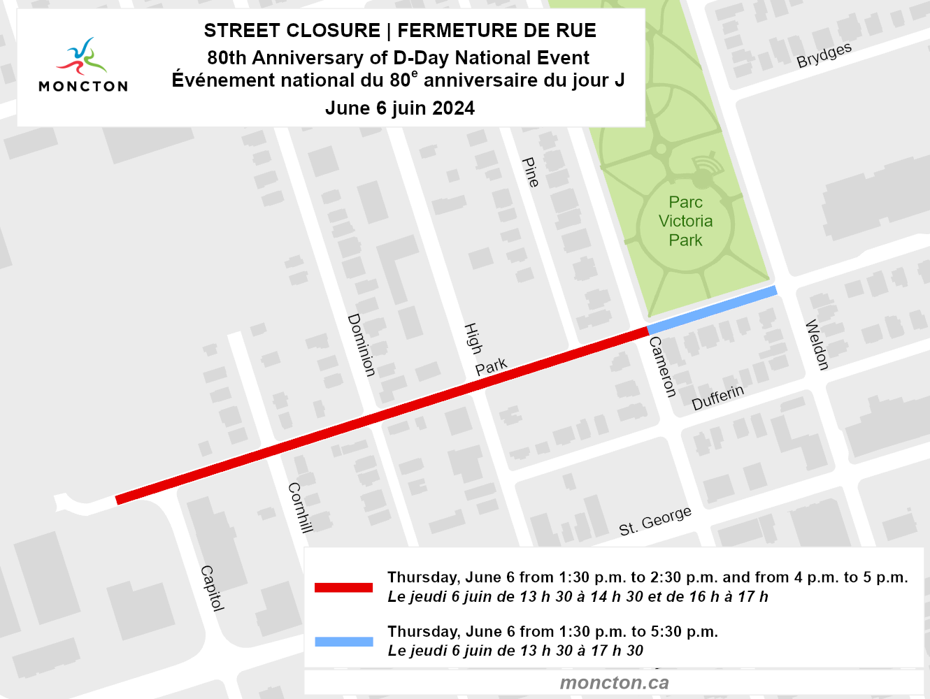 D-Day street closure map