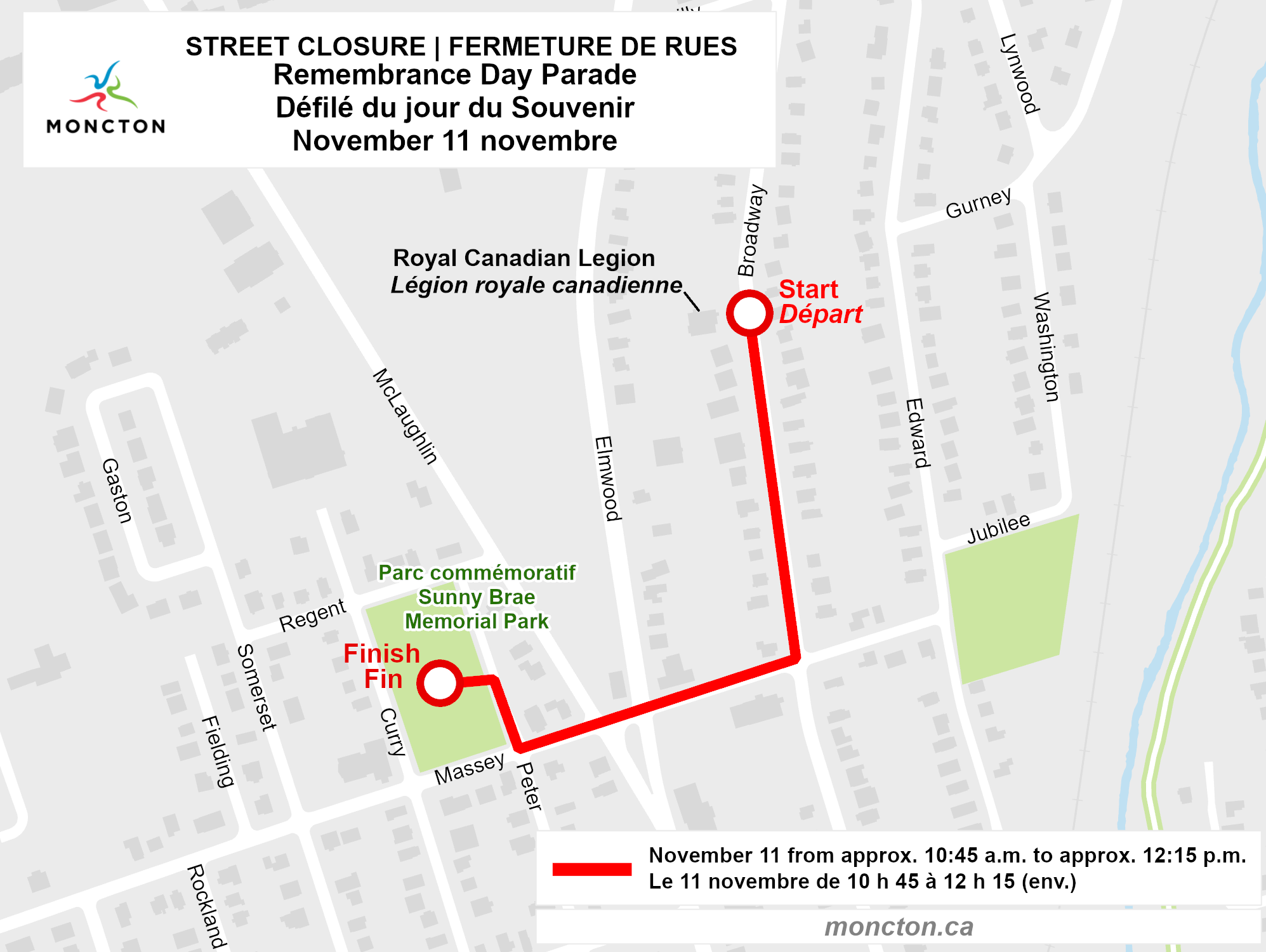 Remembrance Day Street Closure Map