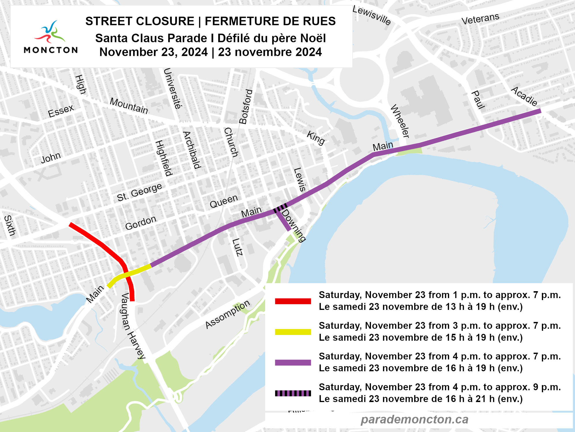 Santa Claus Parade Map